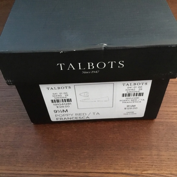 Talbots Red&White Striped Summer Flats, SZ 9.5, NIB - Picture 9 of 9